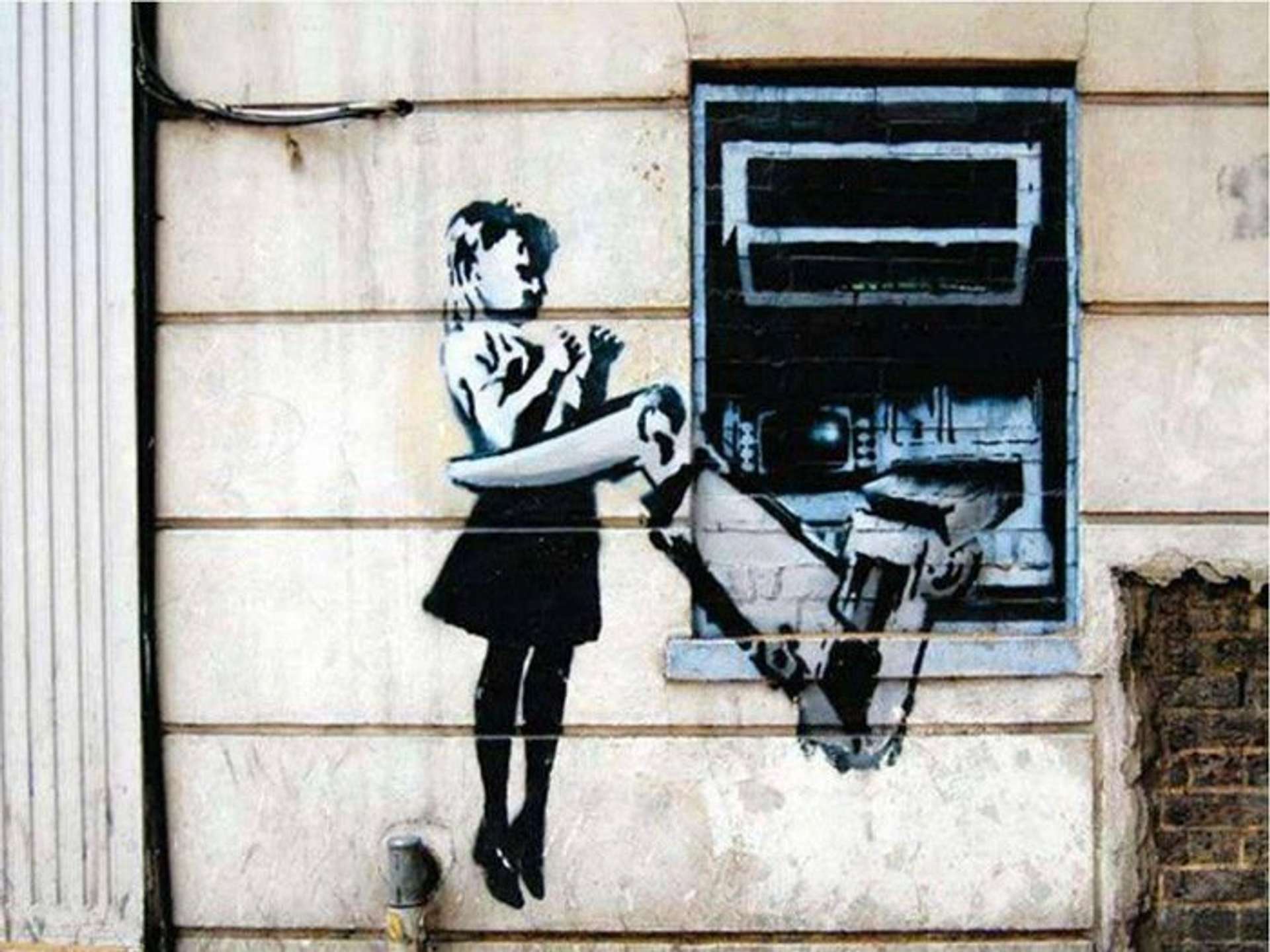 Cash Machine Girl by Banksy