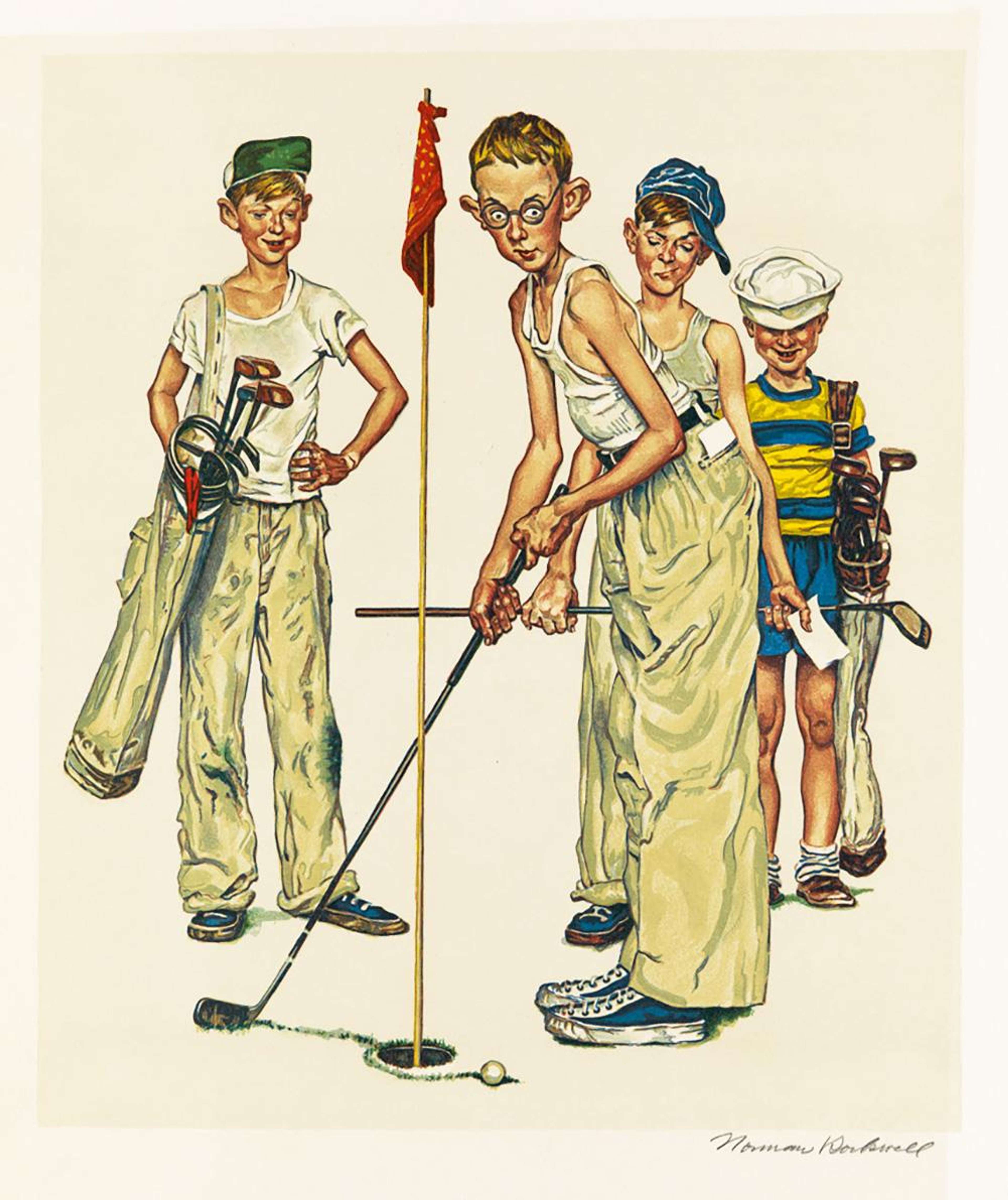 Sports 2 - Signed Print by Norman Rockwell 1977 - MyArtBroker