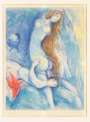 Marc Chagall: Couple On Blue - Signed Print