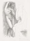 Femme Nue Devant Une Statue - Signed Print