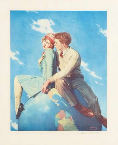 On Top Of The World - Signed Print by Norman Rockwell 1978 - MyArtBroker