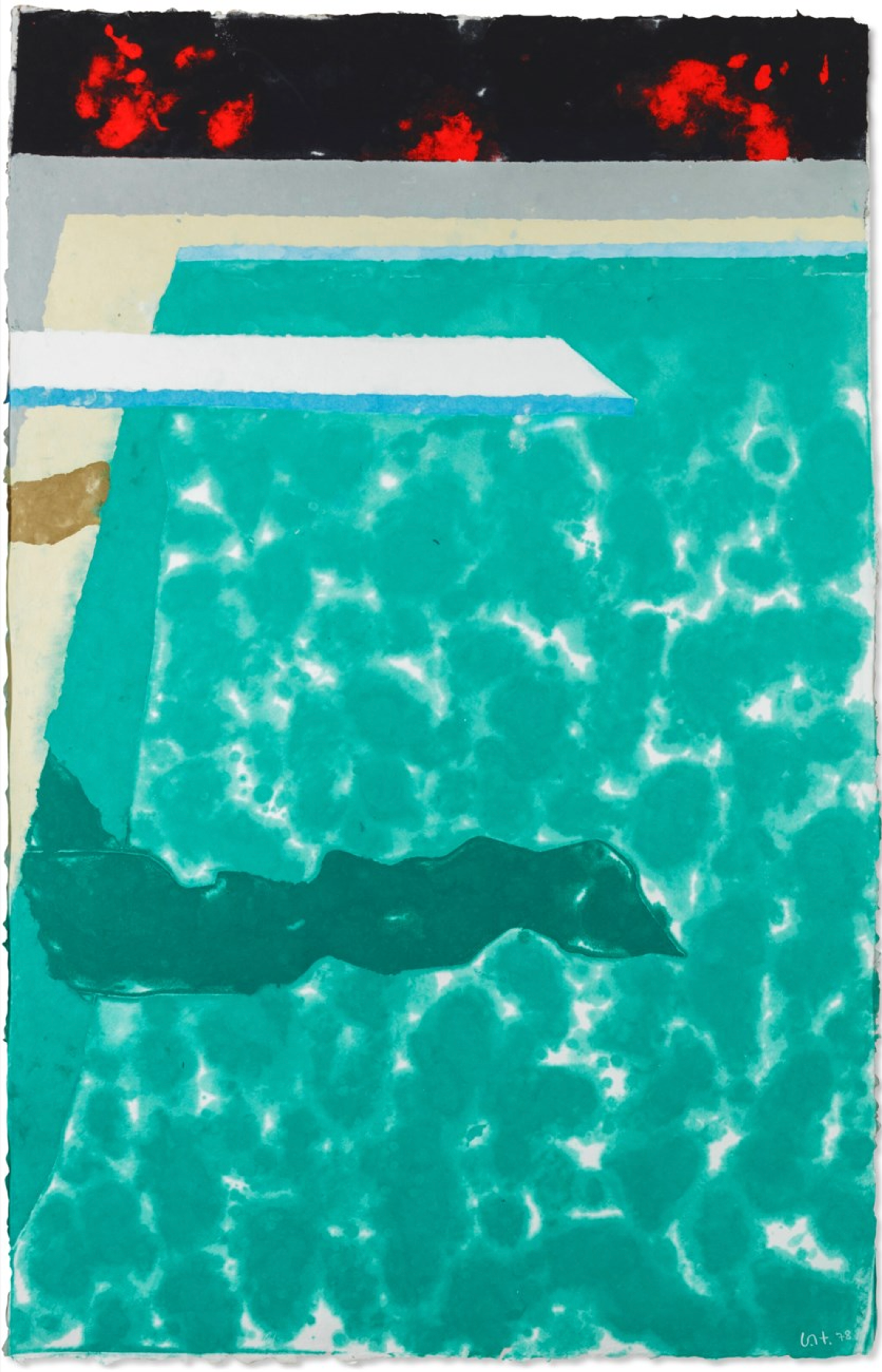  Green Pool with Diving Board and Shadow (Paper Pool 3) by David Hockney - MyArtBroker