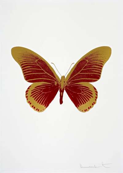 Damien Hirst: The Souls IV (chilli red, oriental gold) - Signed Print