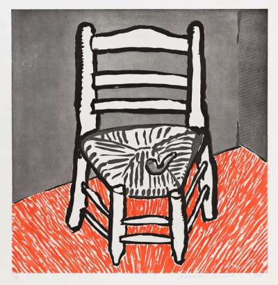 Van Gogh Chair (white) - Signed Print by David Hockney 1998 - MyArtBroker