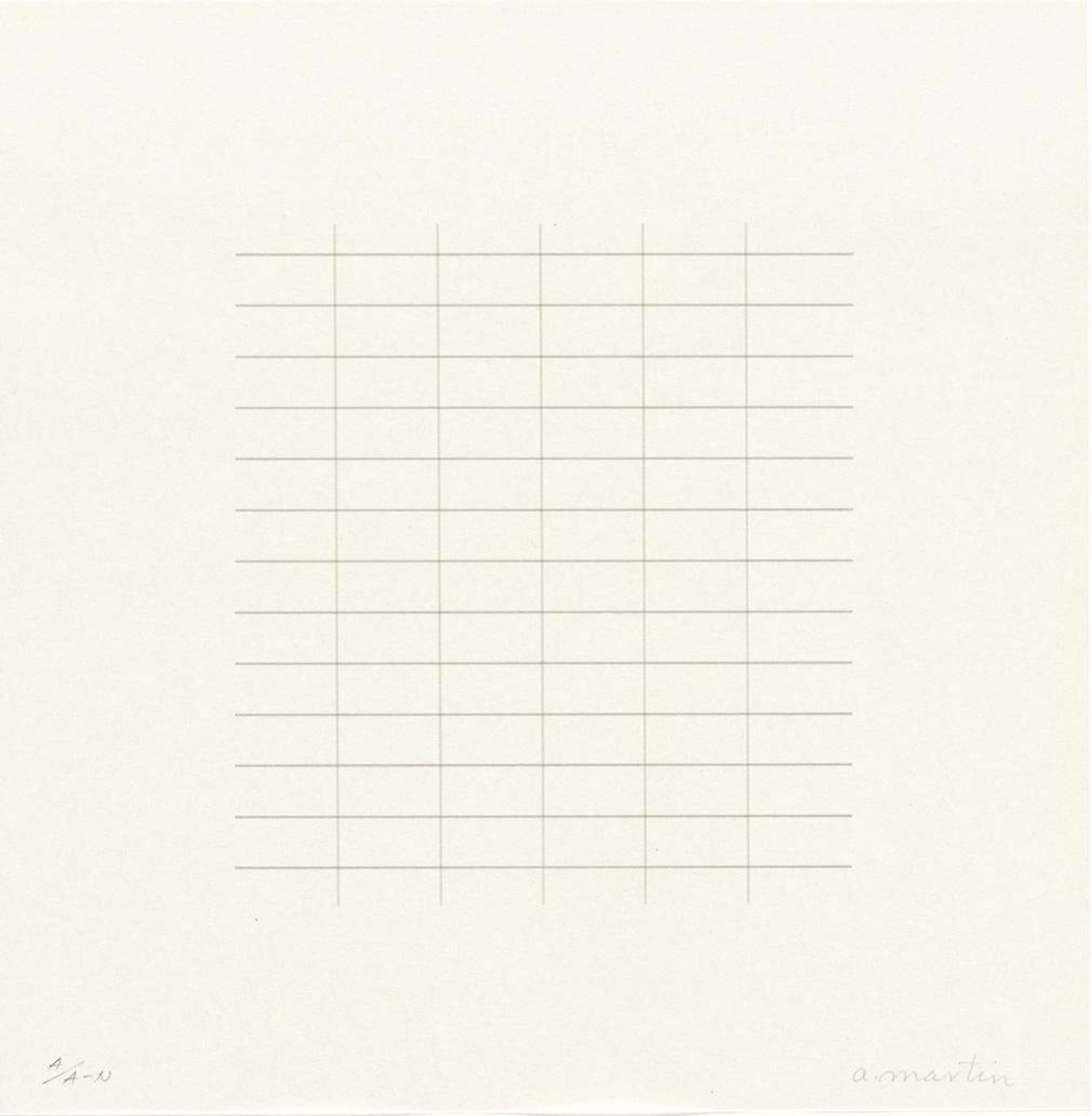 On A Clear Day 13 - Signed Print by Agnes Martin 1973 - MyArtBroker