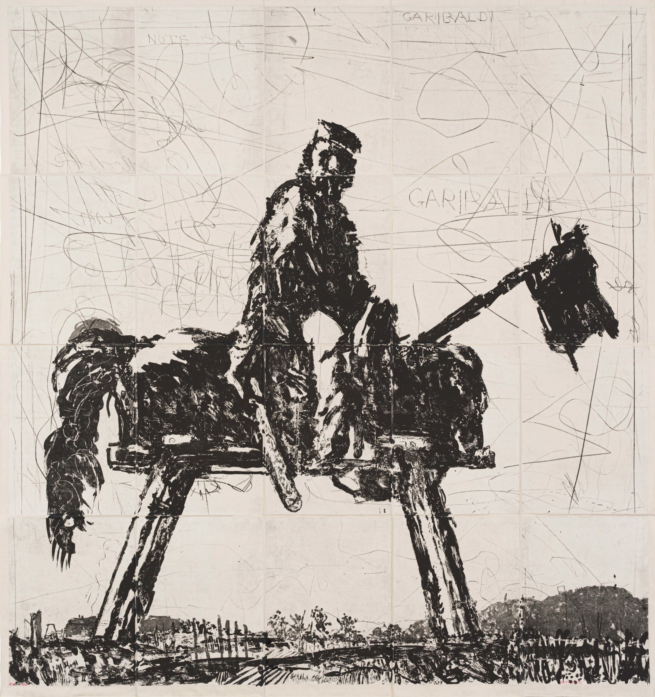 William Kentridge Skeletal Horse (Signed Print) 2017 | For Sale