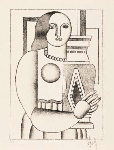 Femme Tenant Une Vase - Signed Print by Fernand Leger 1928 - MyArtBroker