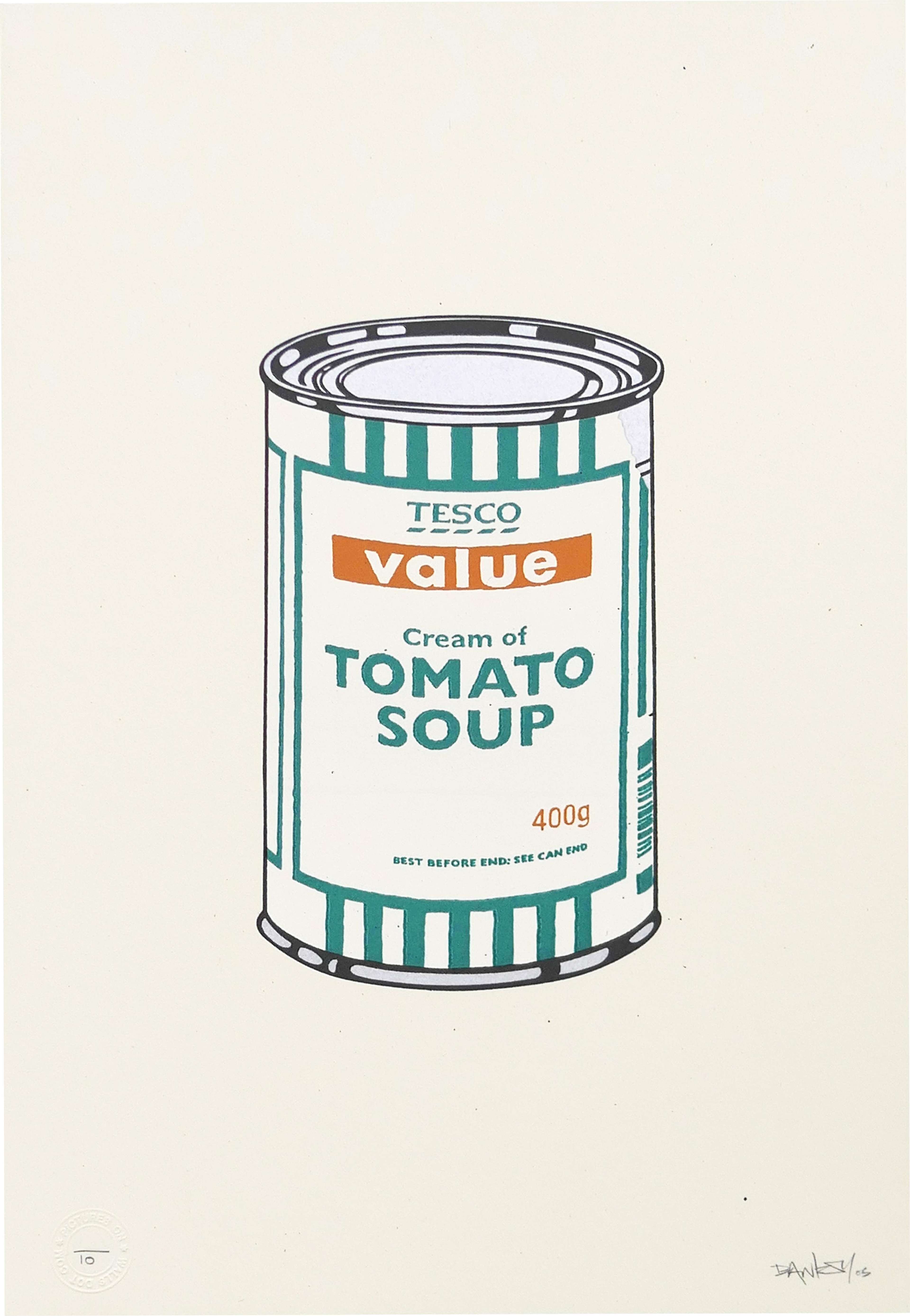 Soup Can (white, emerald and tan) - Signed Print by Banksy 2005 - MyArtBroker