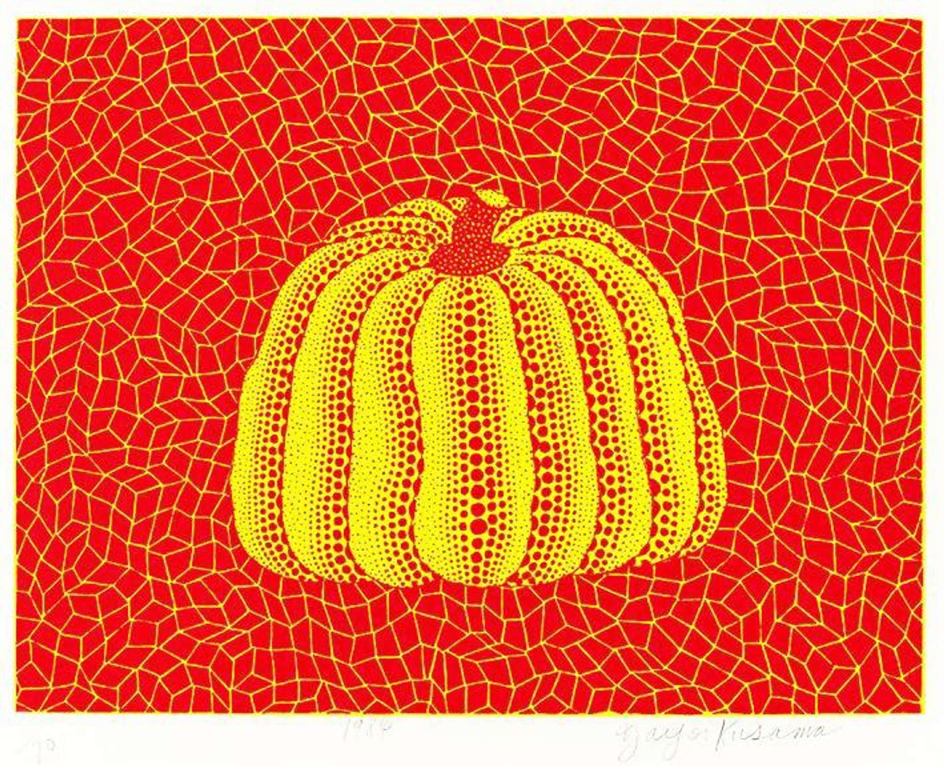 Pumpkin (orange) - Signed Print by Yayoi Kusama 1984 - MyArtBroker