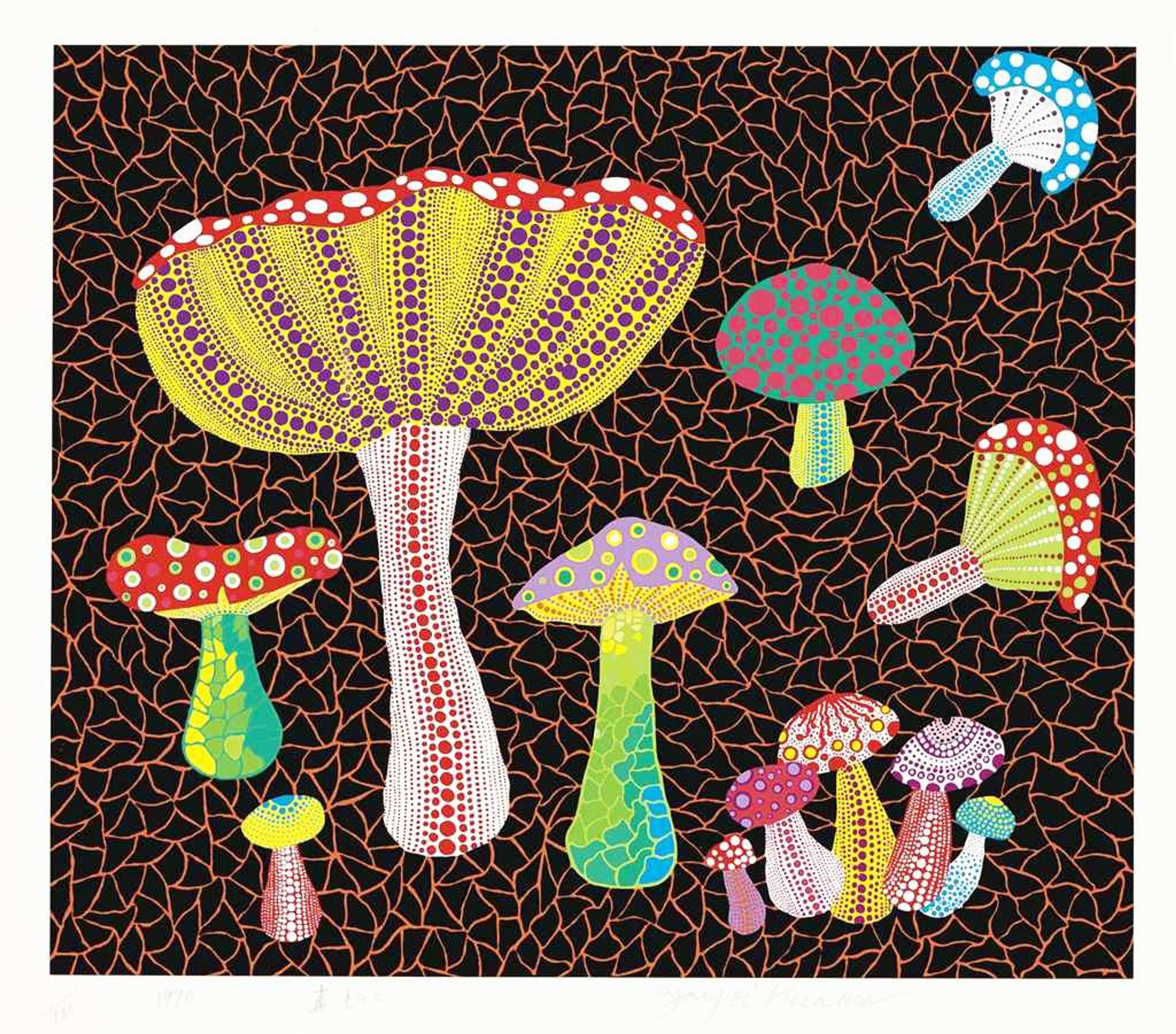 Toadstools - Signed Print by Yayoi Kusama 1990 - MyArtBroker