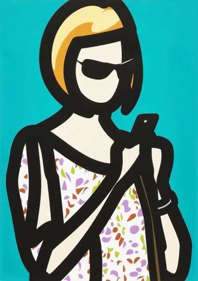 Julian Opie: Tourist With Blouse - Signed Print