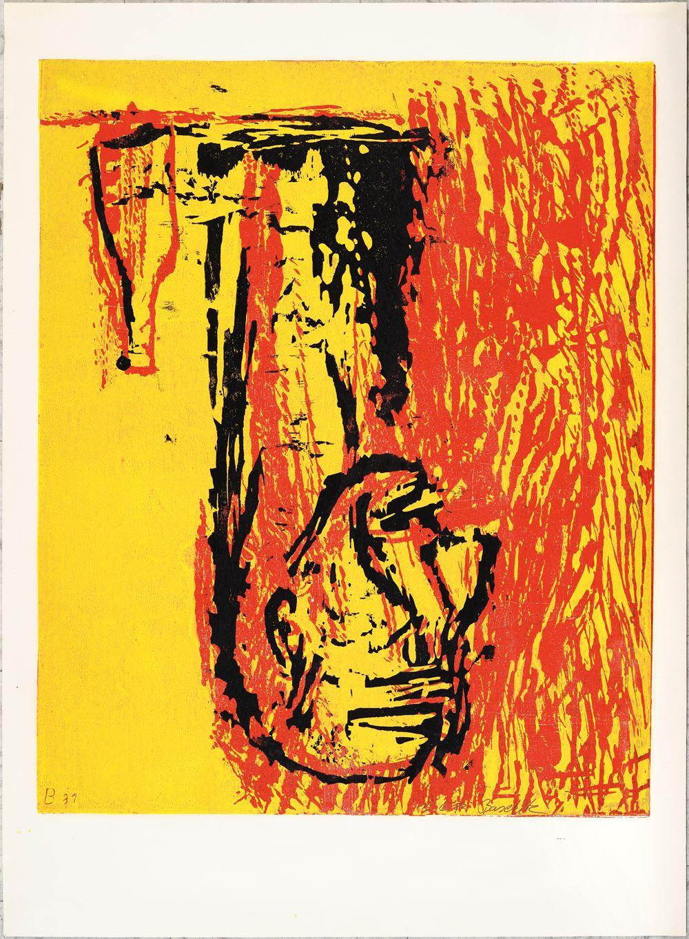 Georg Baselitz Kopf Und Flasche (Signed Print) 1982 | MyArtBroker