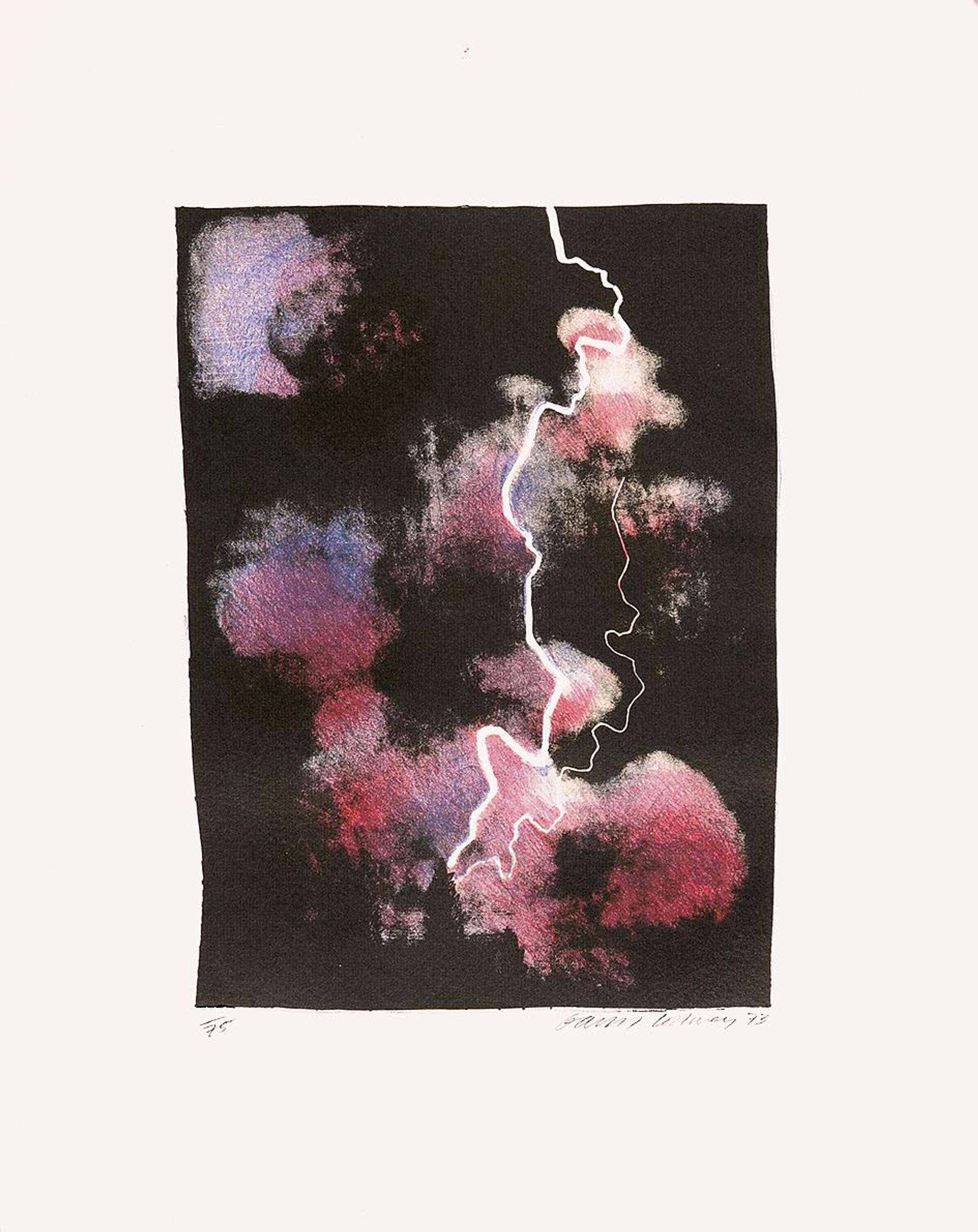 Small Study Of Lightning - Signed Print by David Hockney 1973 - MyArtBroker