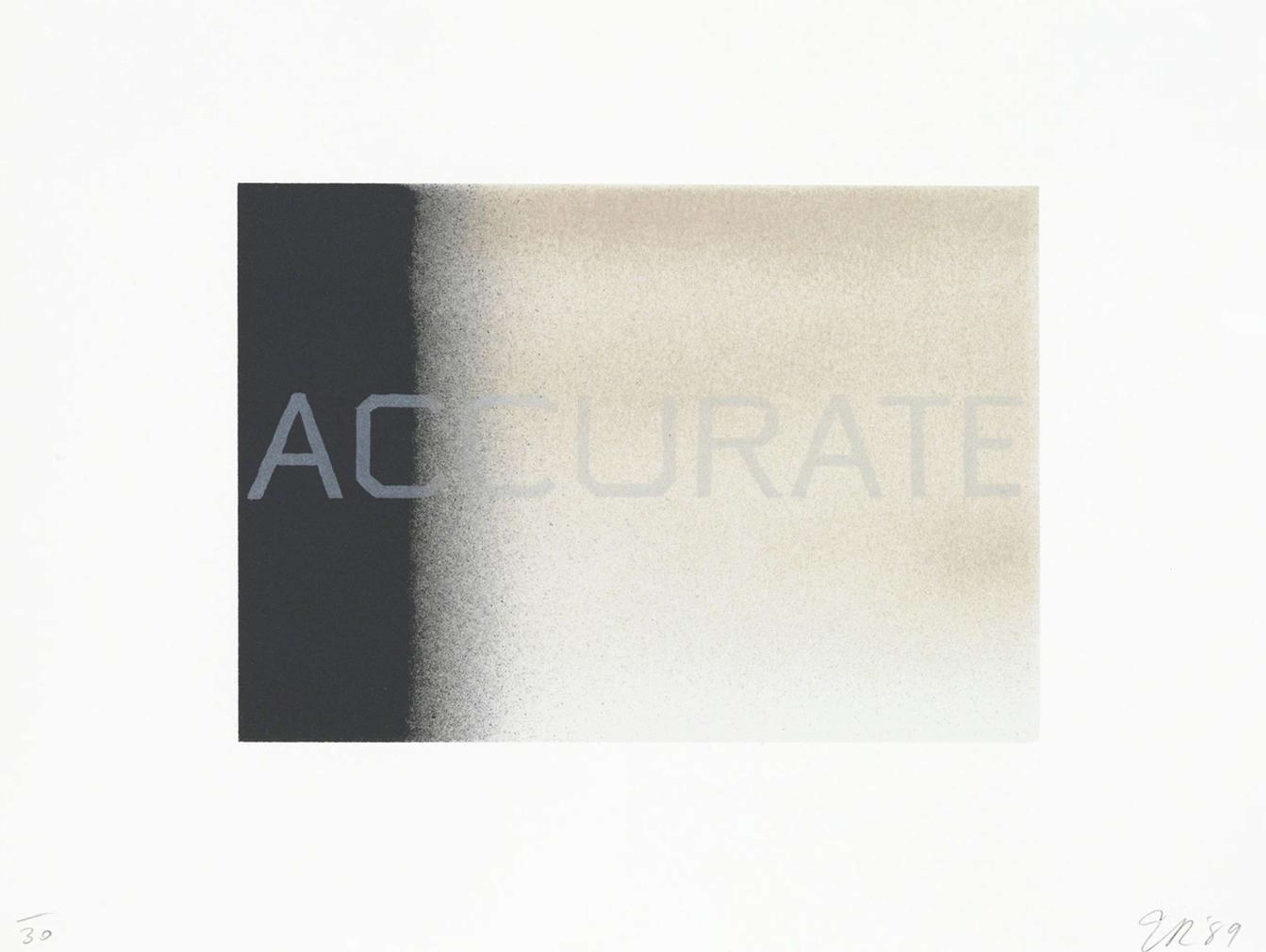 Accurate - Signed Print by Ed Ruscha 1989 - MyArtBroker