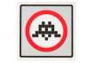 Warning Invader (silver) - Signed Print