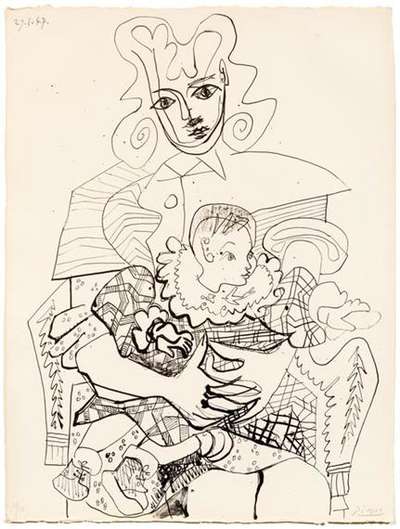 Ines Et Son Enfant - Signed Print by Pablo Picasso 1947 - MyArtBroker