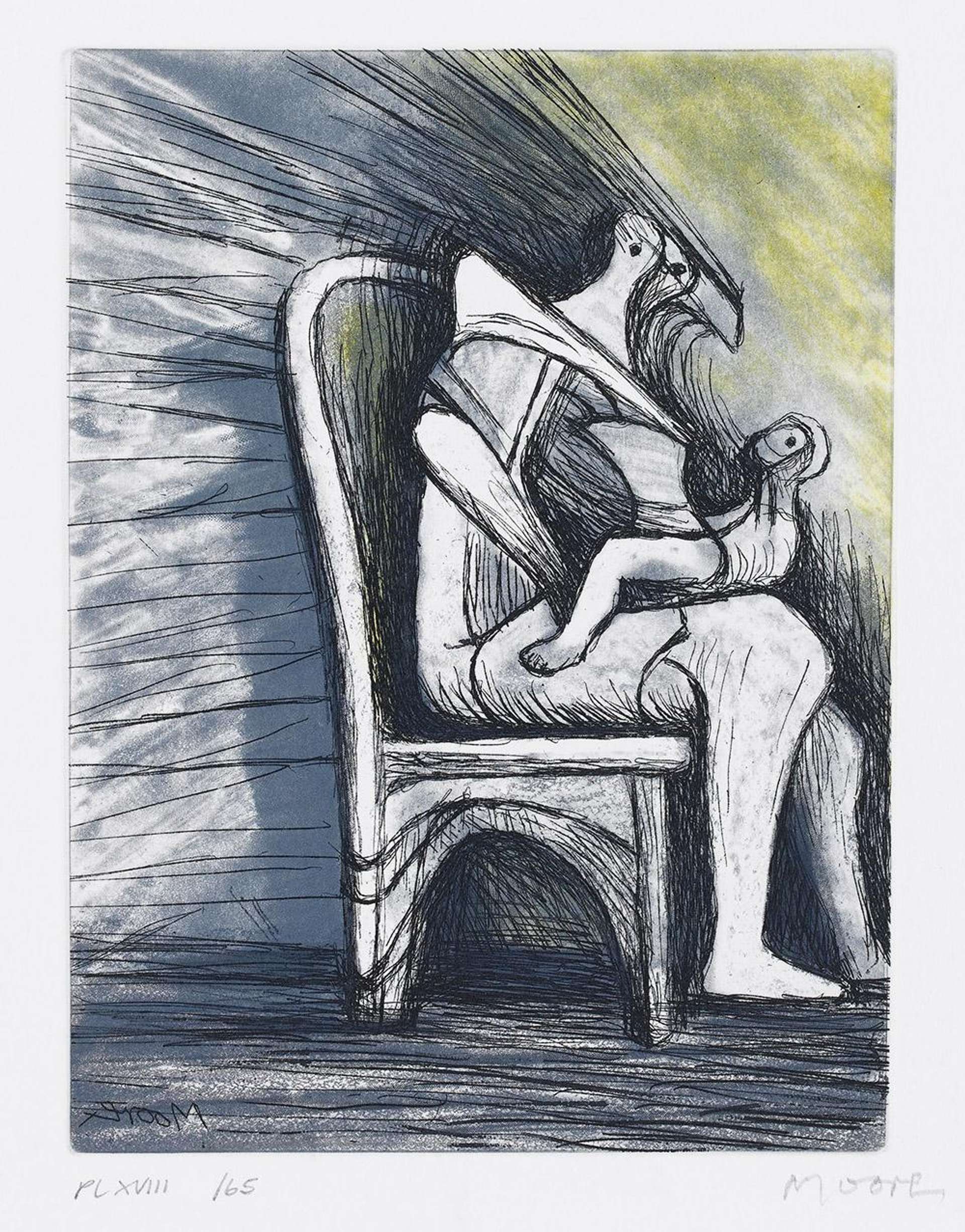 Mother And Child XVIII - Signed Print by Henry Moore 1983 - MyArtBroker