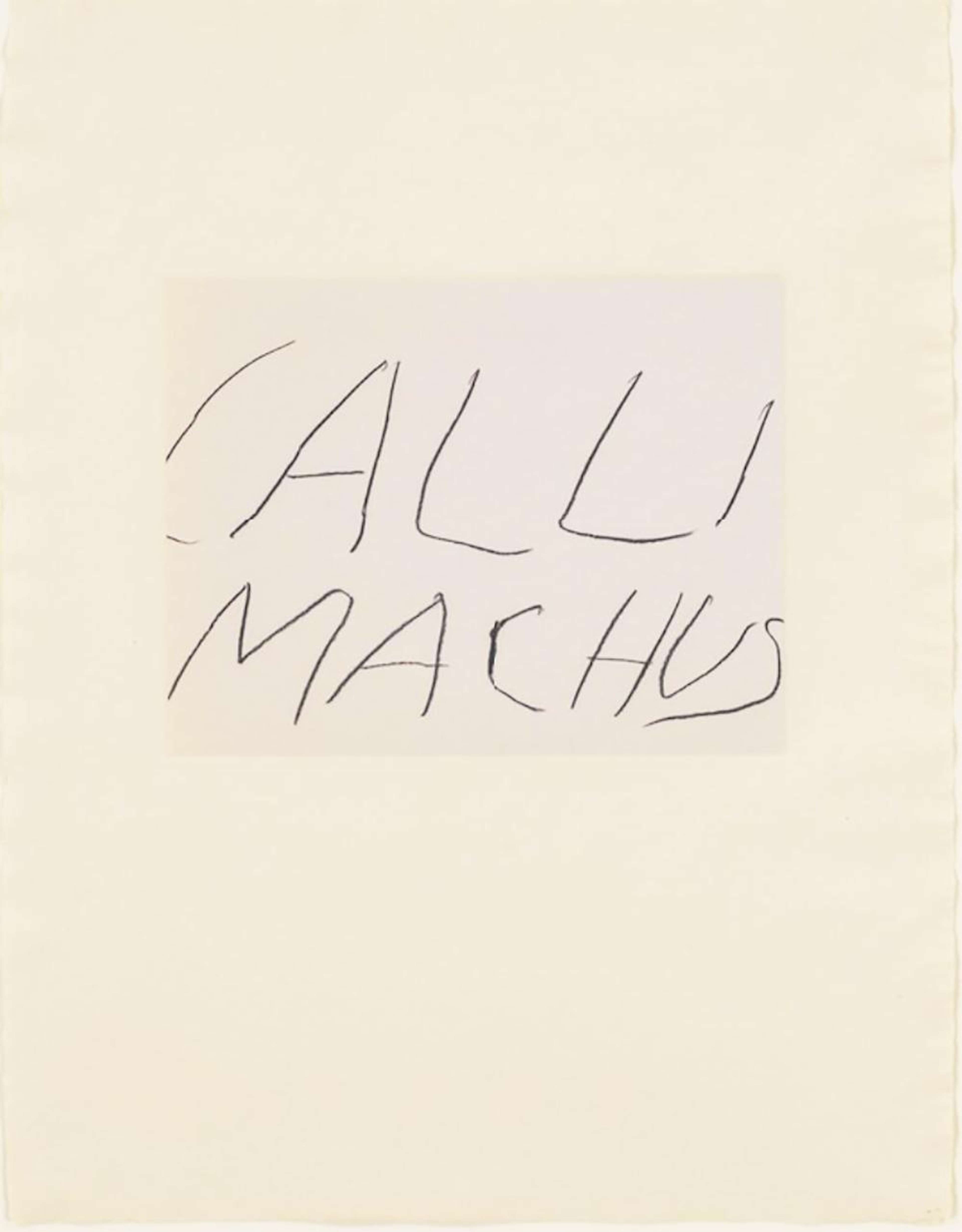 Callimachus - Signed Print by Cy Twombly 1978 - MyArtBroker