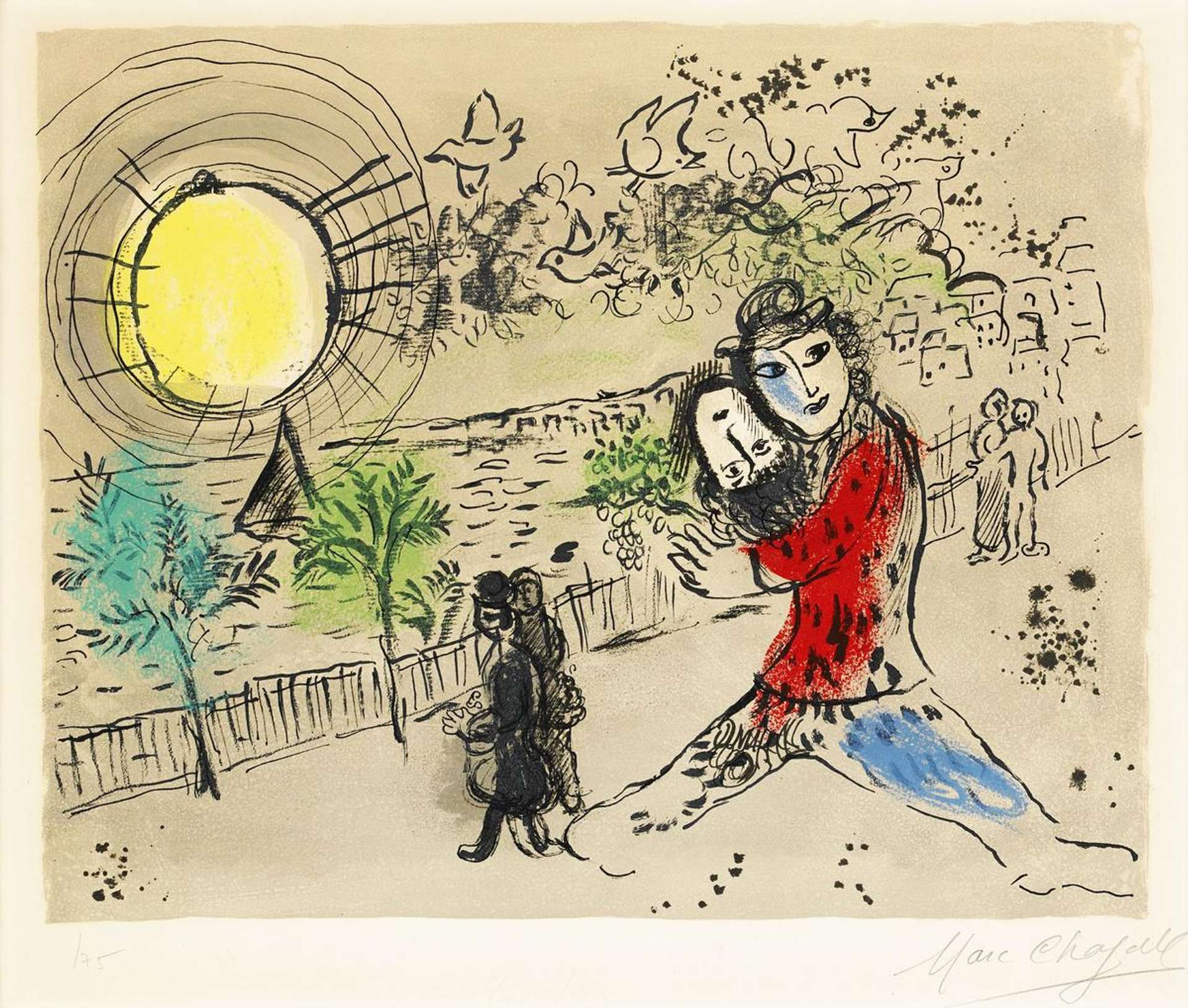 Marc Chagall: Le Soleil Jaune - Signed Print