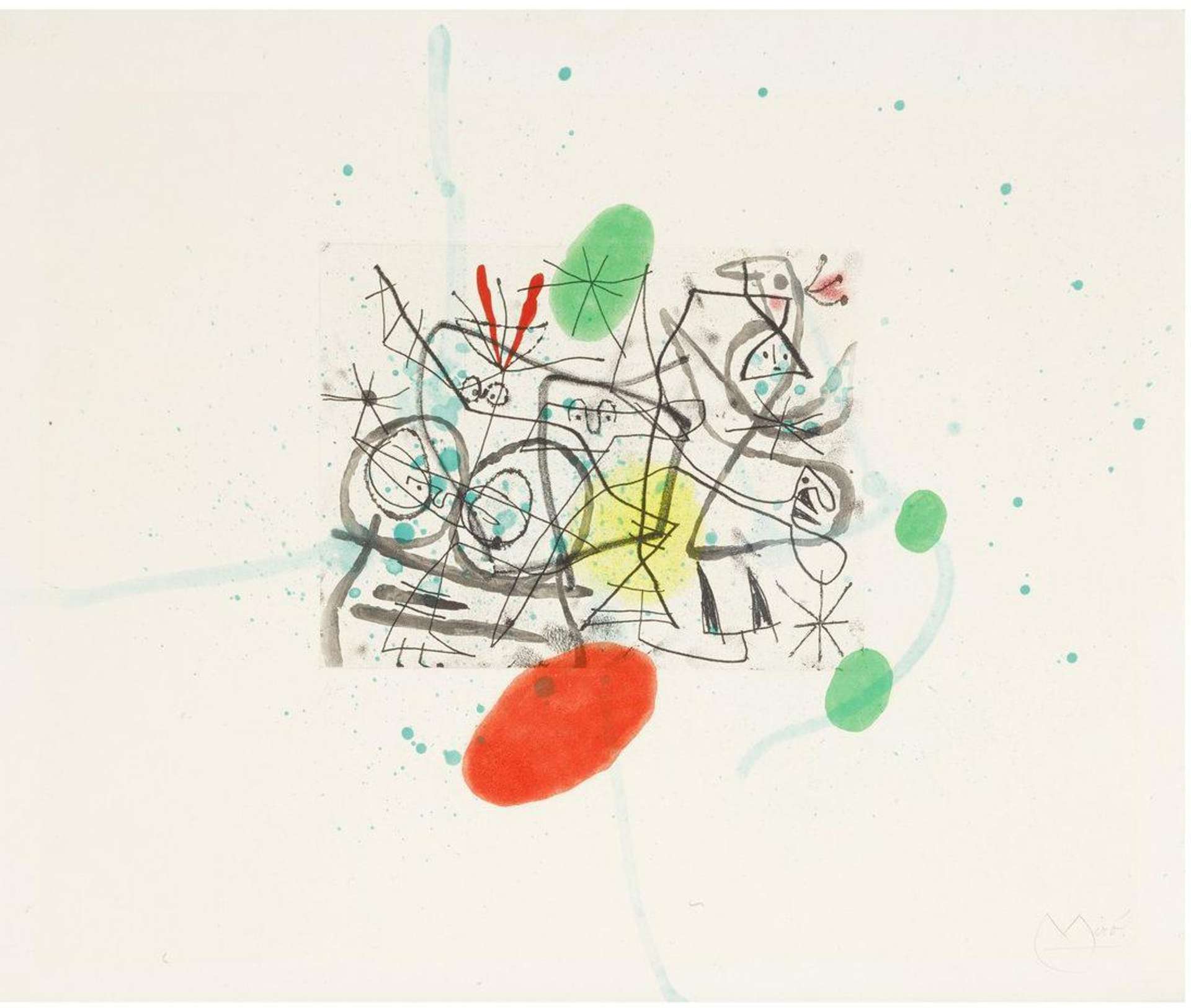 Joan Miró: Préparatif D’Oiseau III - Signed Print