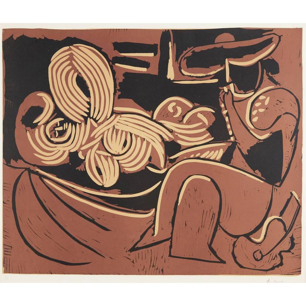 PABLO PICASSO【Faune devoilant une Femme】 PABLO PICASSO (1881-1973), Faune dévoilant une femme, from