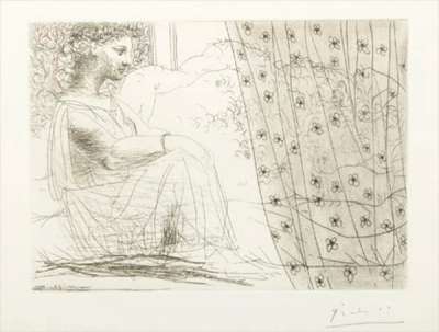Minotaure Endormi Contemple Par Une Femme (La Suite Vollard) - Signed Print by Pablo Picasso 1933 - MyArtBroker