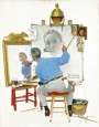 Norman Rockwell: Triple Self Portrait - Signed Print