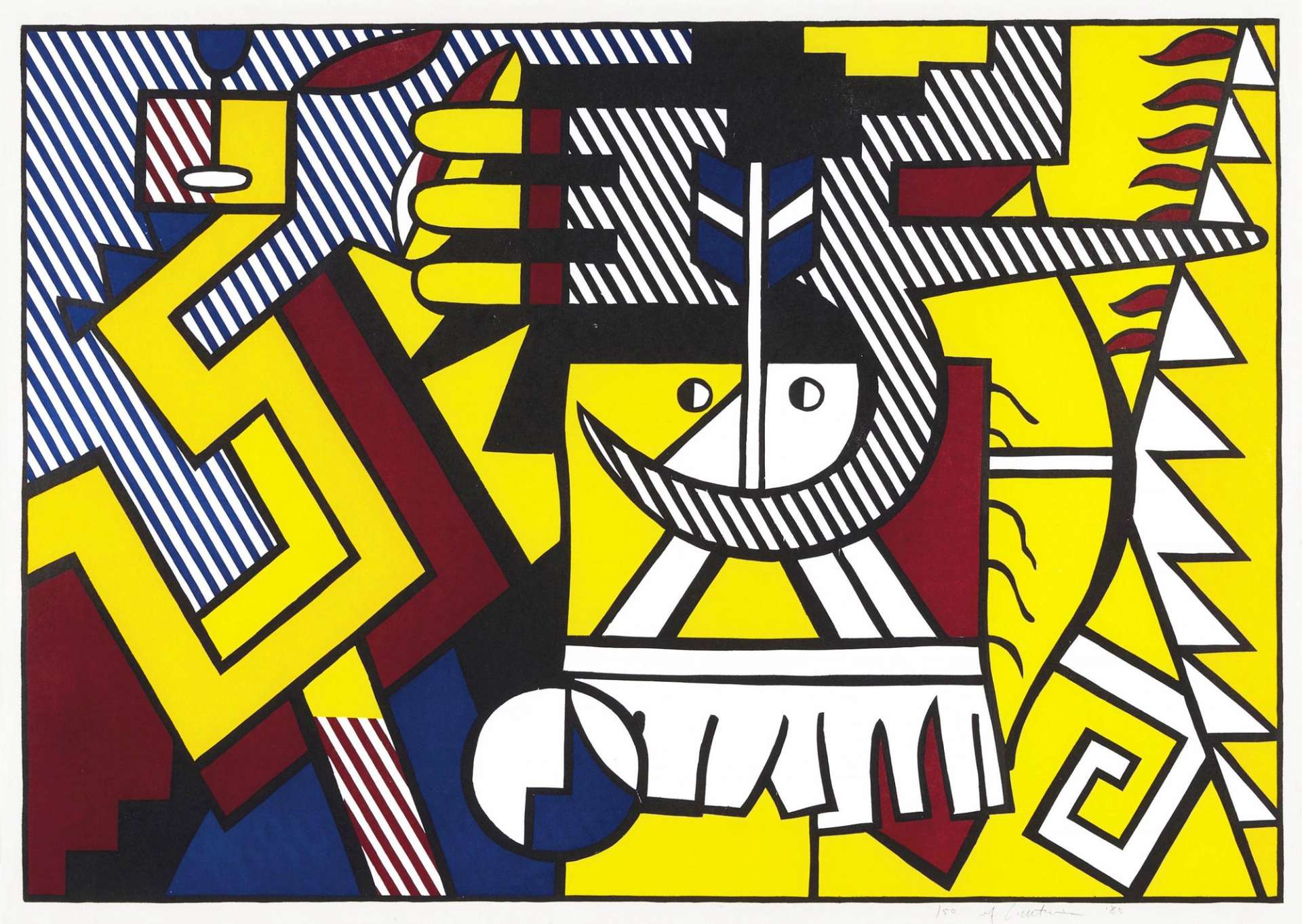 American Indian Theme VI - Signed Print by Roy Lichtenstein 1980 - MyArtBroker