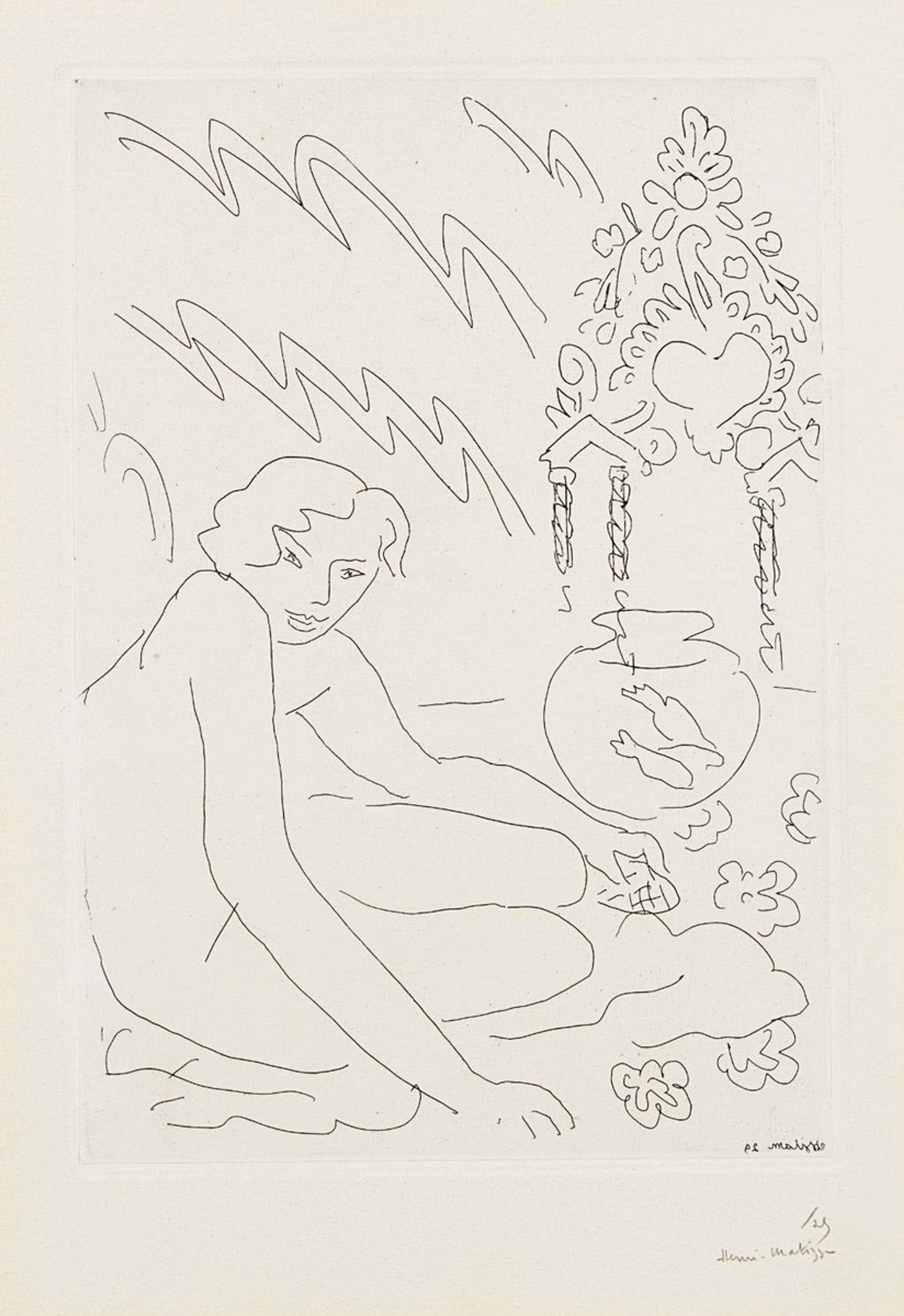 Nu Au Miroir Marocain - undefined by Henri Matisse 1929 - MyArtBroker