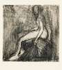 Frank Auerbach: Nude In Profile - Signed Print