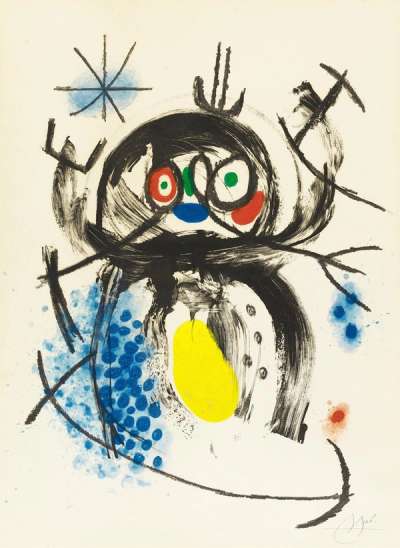 Joan Miró: L’Automobiliste A Moustaches - Signed Print