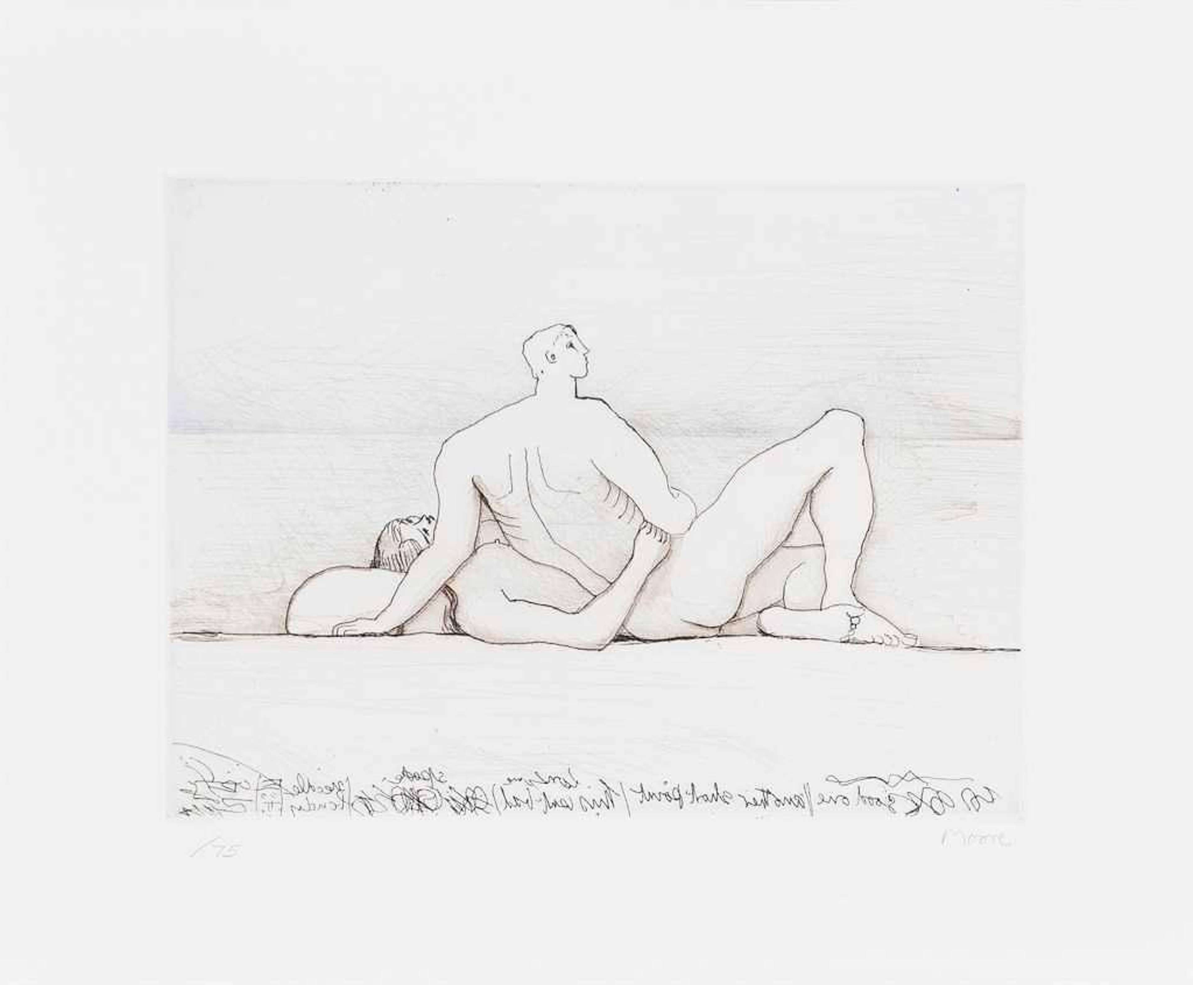 Reclining Figures Man And Woman I - Signed Print by Henry Moore 1975 - MyArtBroker