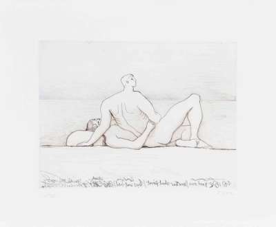 Reclining Figures Man And Woman I - Signed Print by Henry Moore 1975 - MyArtBroker