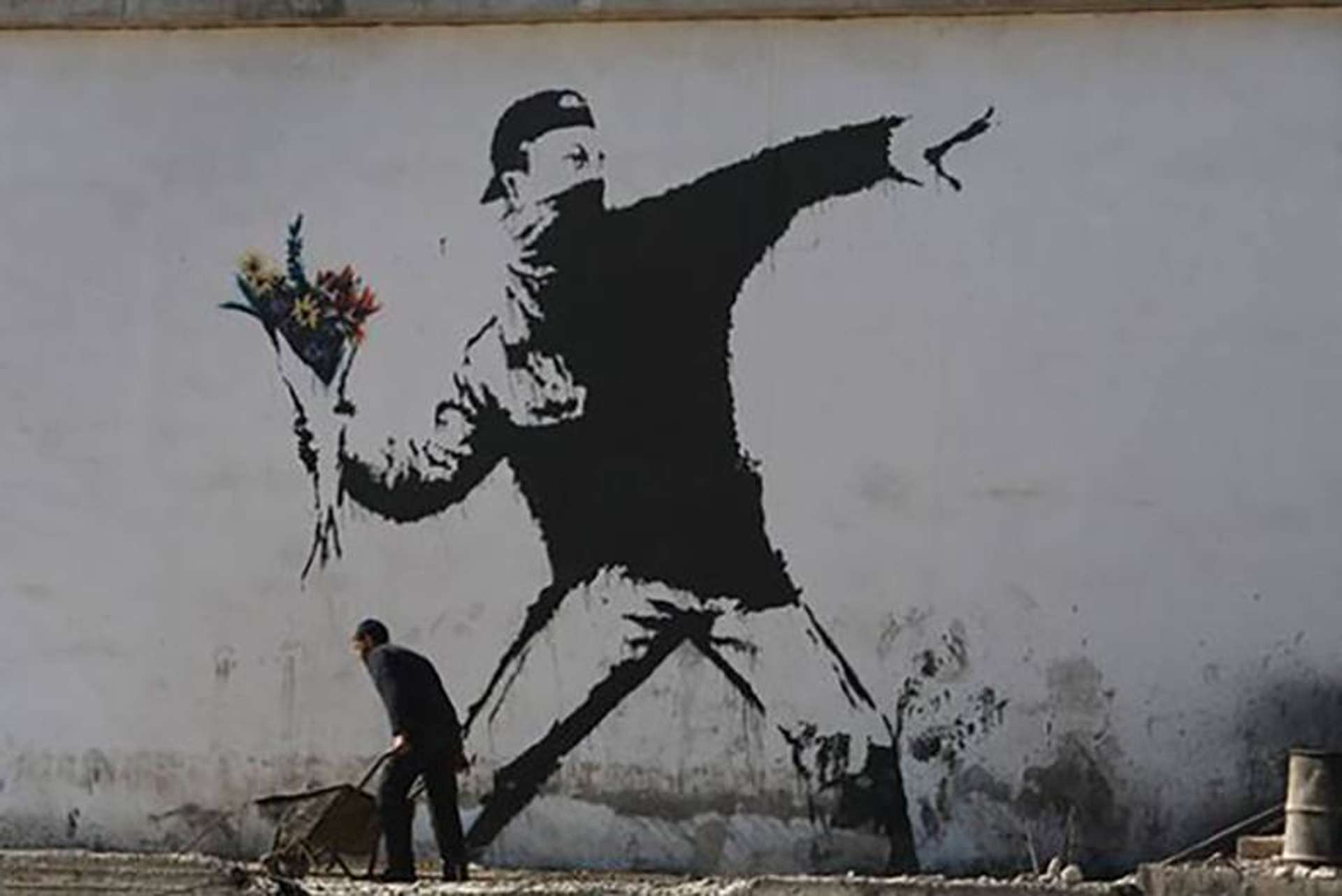 Flower Thrower (Palestine) by Banksy