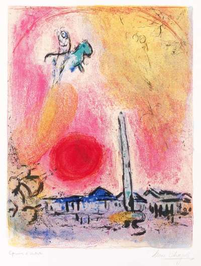 Marc Chagall: Place De La Concorde - Signed Print