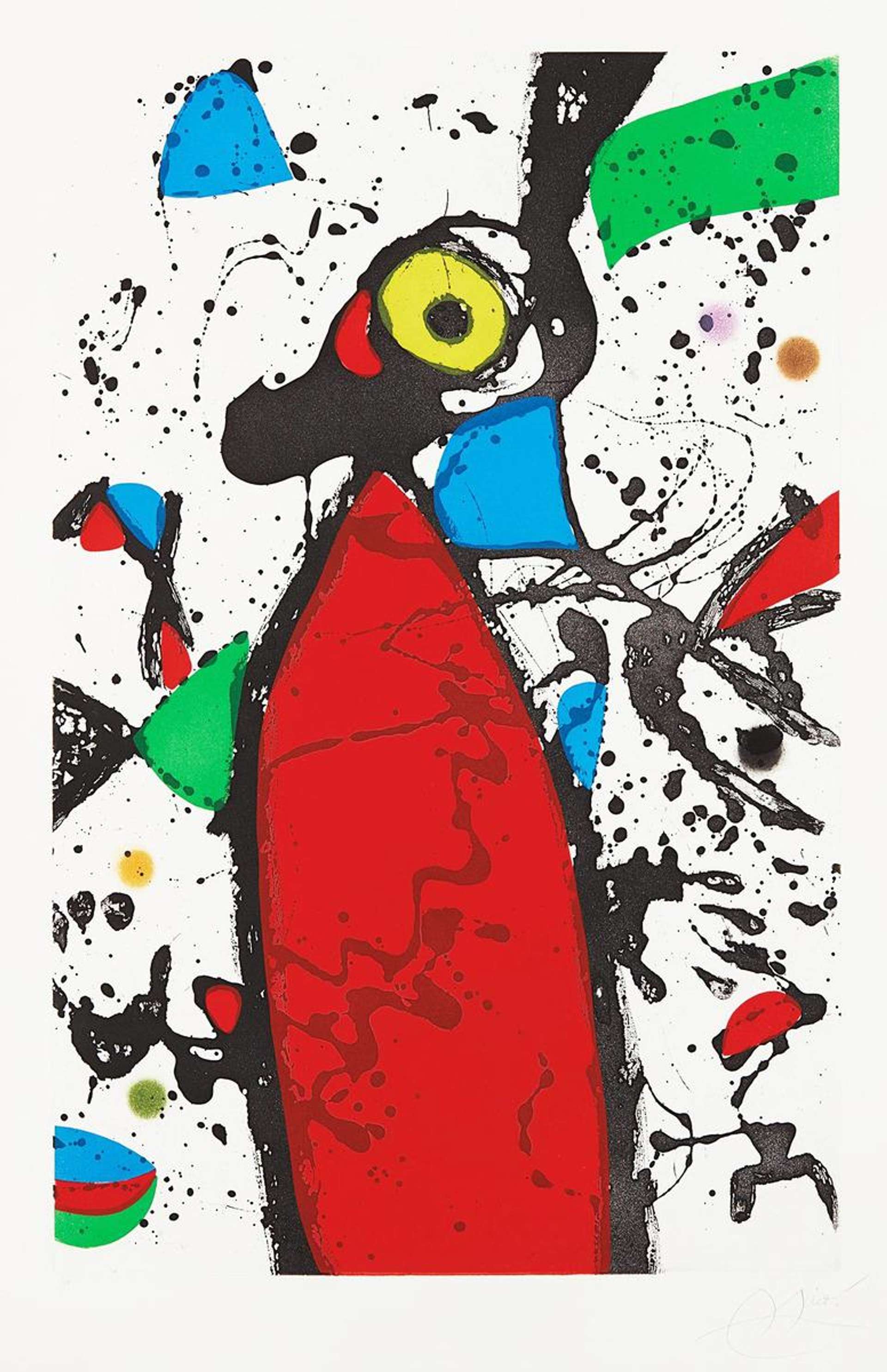 Souris Rouge À La Mantille - Signed Print by Joan Miró 1975 - MyArtBroker