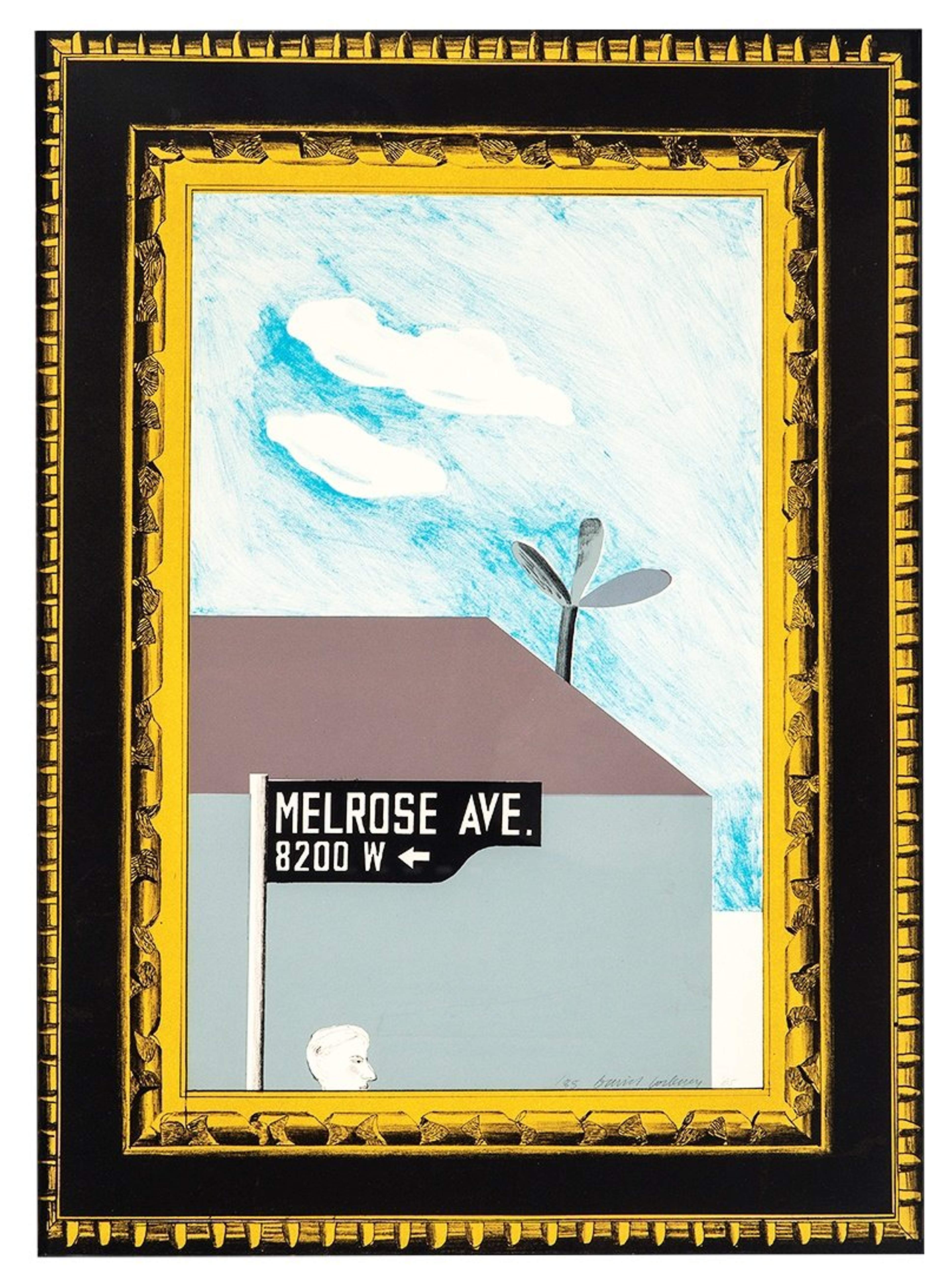 Picture Of Melrose Avenue In An Ornate Gold Frame - Signed Print