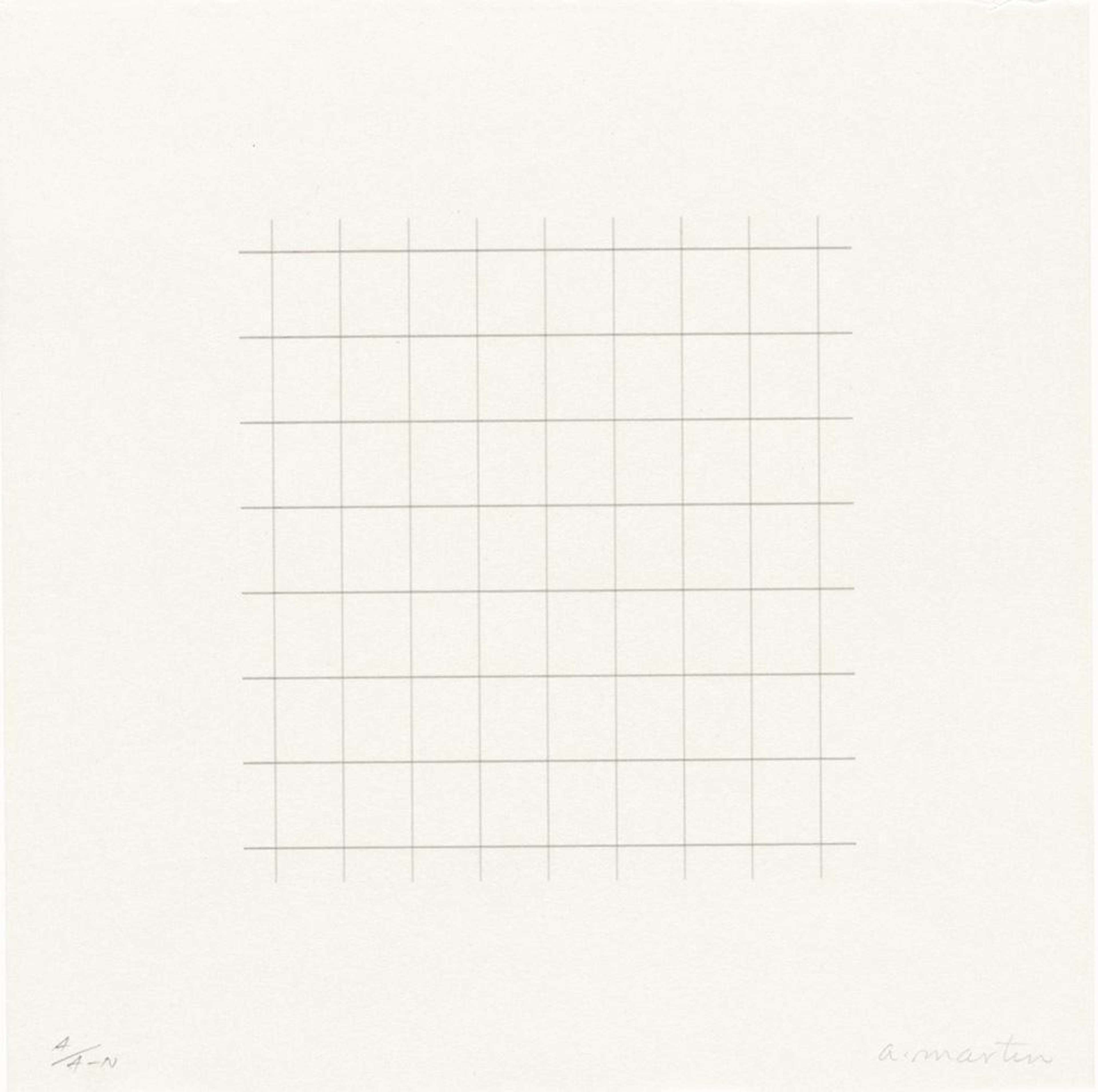 On A Clear Day 20 - Signed Print by Agnes Martin 1973 - MyArtBroker