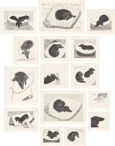 Dog Wall (complete set) - Signed Print by David Hockney 1998 - MyArtBroker