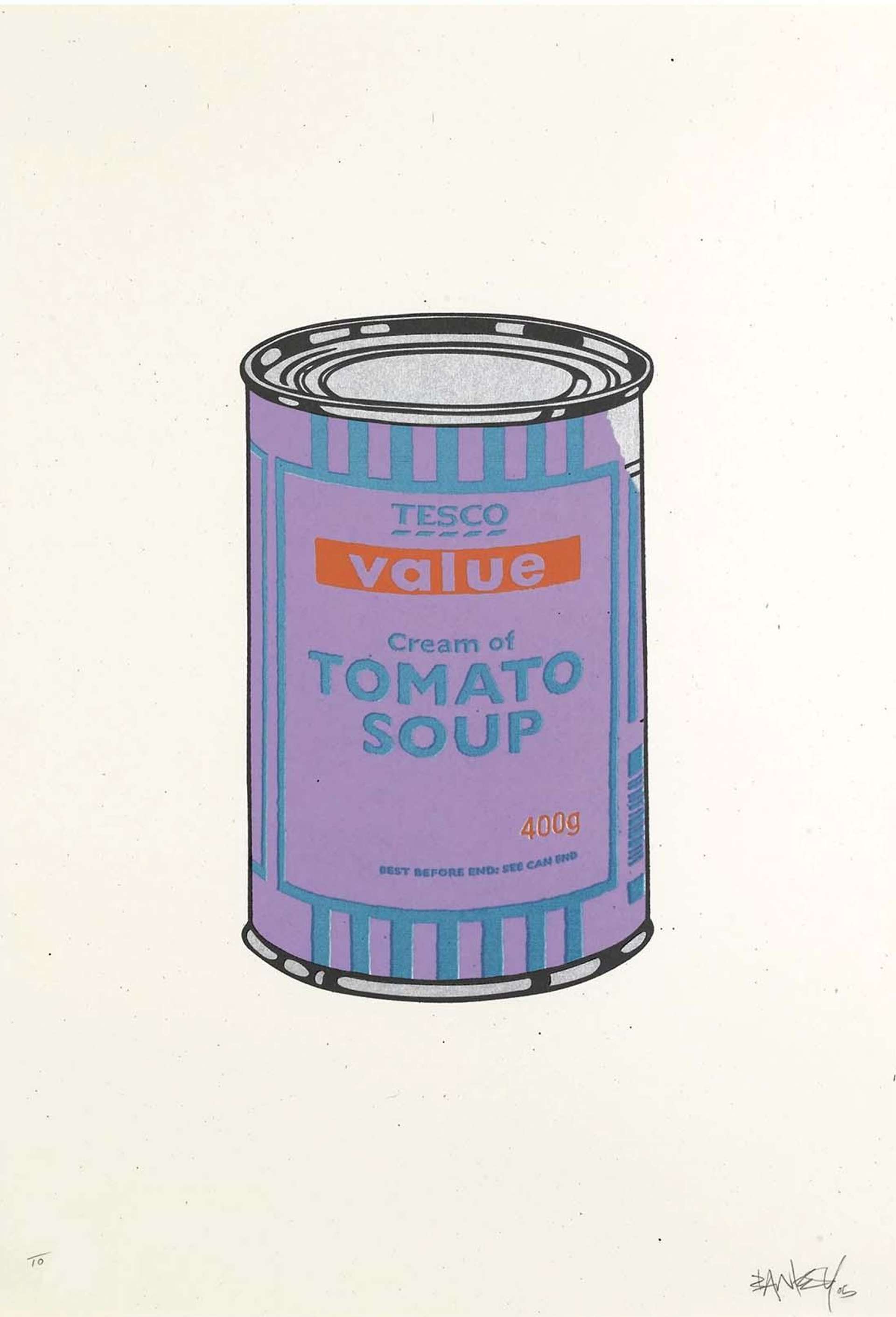 Soup Can (violet, blue and tan) by Banksy