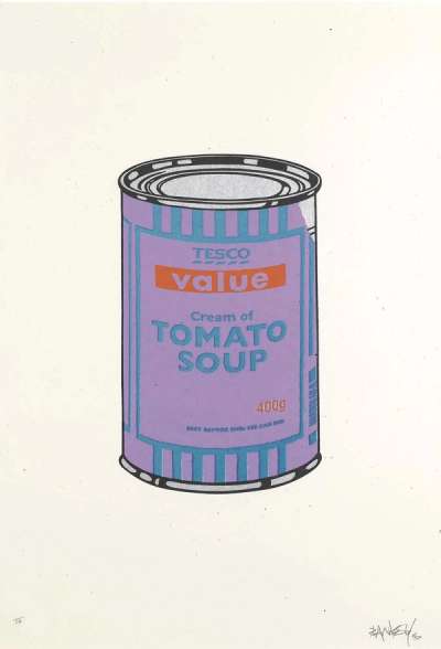 Soup Can (violet, blue and tan) - Signed Print by Banksy 2005 - MyArtBroker