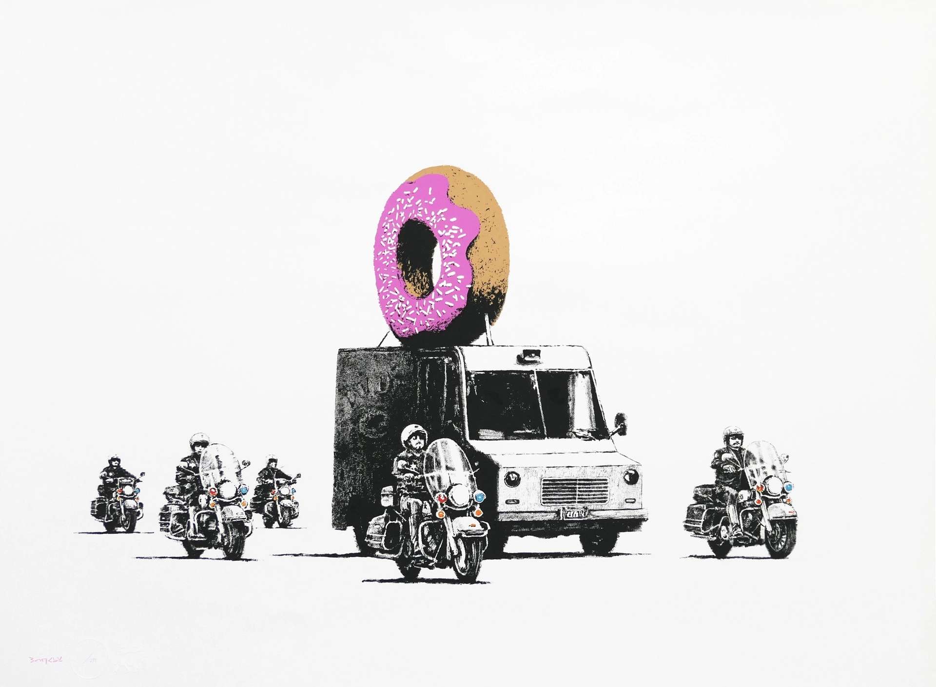 Donuts (strawberry) by Banksy