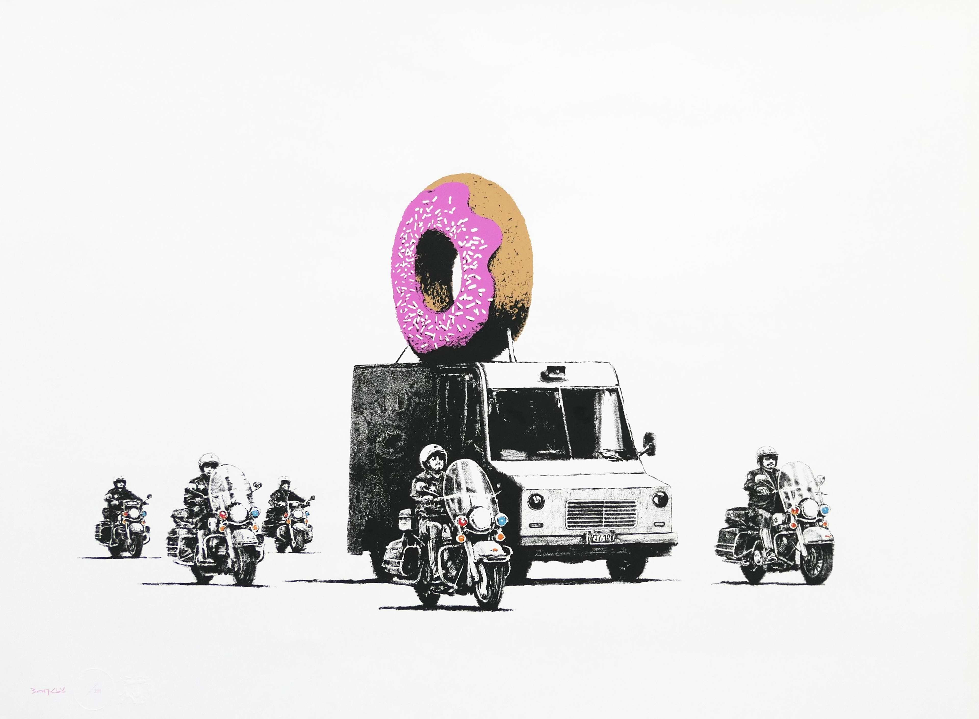 Donuts (strawberry) by Banksy - MyArtBroker