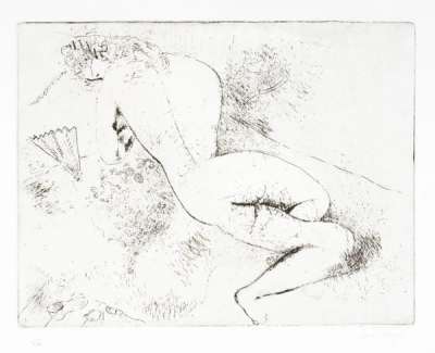 Marc Chagall: Nu Ventail - Signed Print