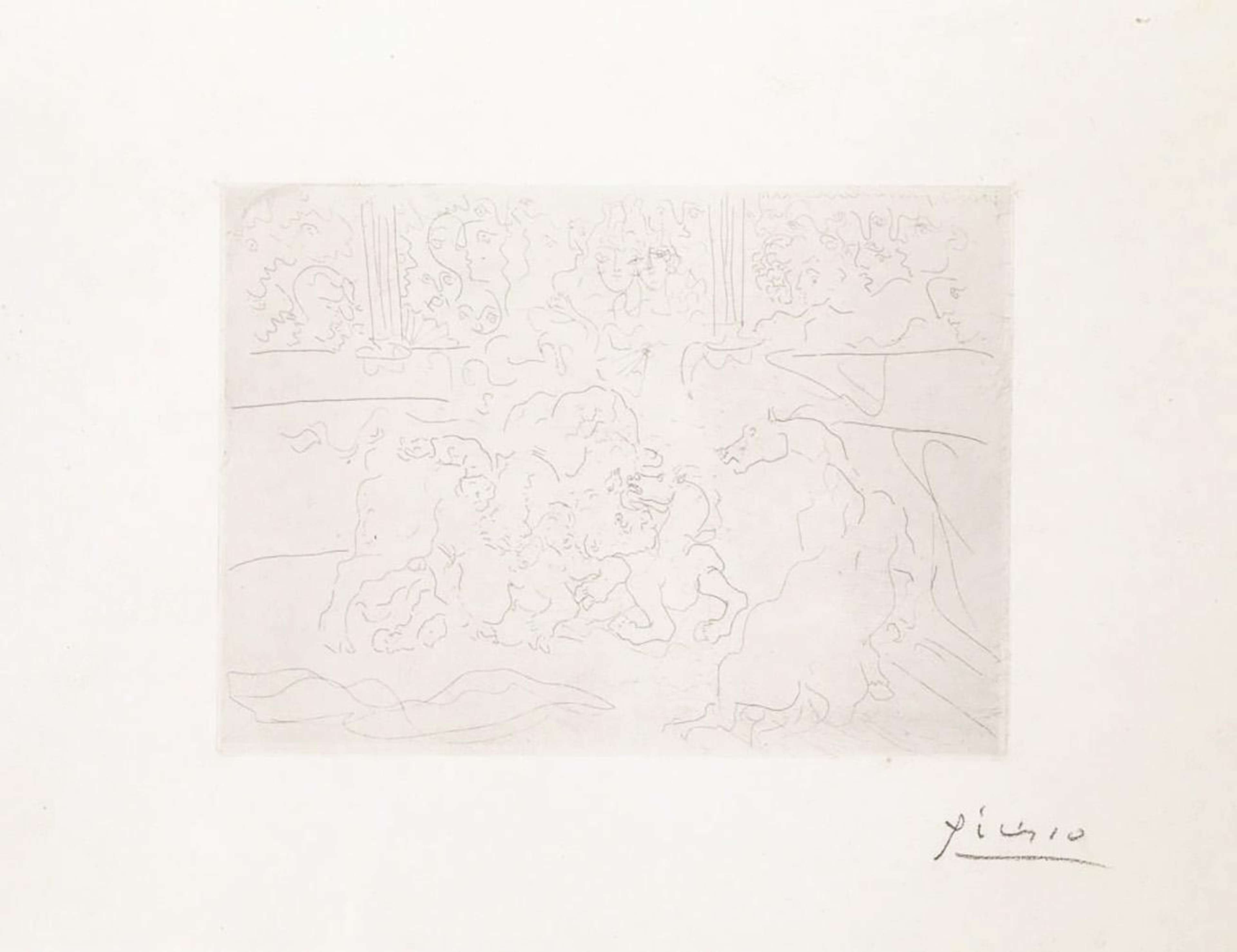 Taureau Et Chevaux Dans L'Arène (La Suite Vollard) - Signed Print by Pablo Picasso 1933 - MyArtBroker