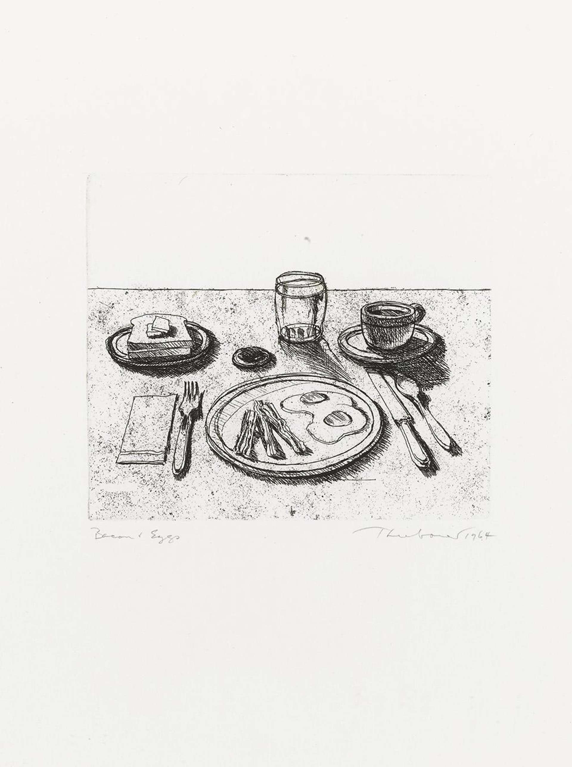 Bacon And Eggs - Signed Print by Wayne Thiebaud 1964 - MyArtBroker