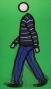 Jeremy Walking in Stripy Jumper - Signed Print