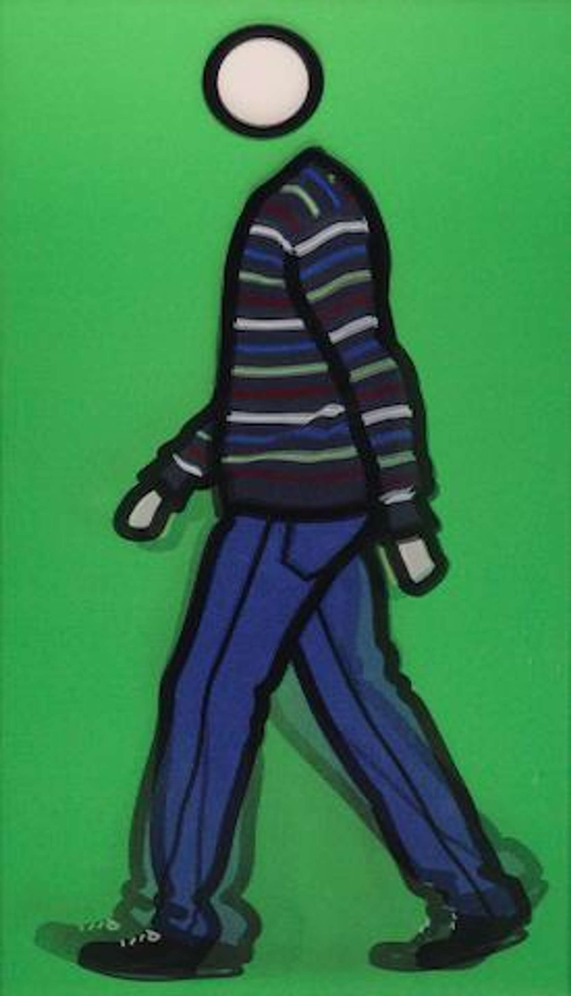 Jeremy Walking in Stripy Jumper - Signed Print by Julian Opie 2010 - MyArtBroker
