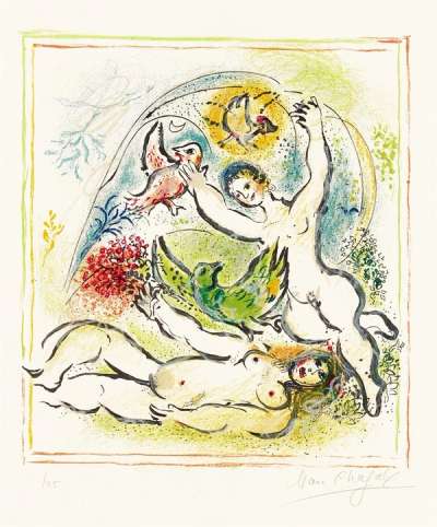 Marc Chagall: Ma Belle Aura De Moi Demain Une Colombe - Signed Print