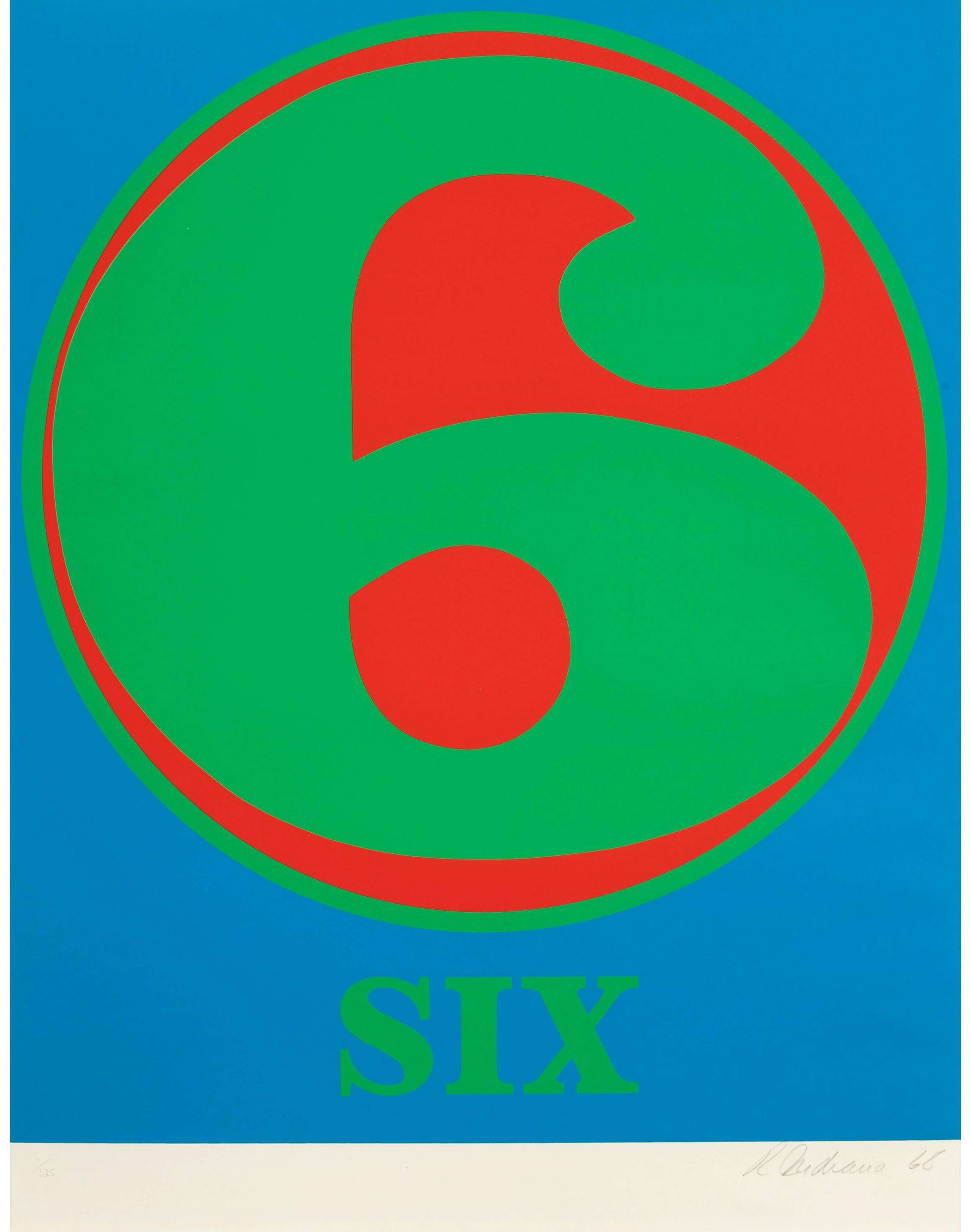 Six - Signed Print by Robert Indiana 1968 - MyArtBroker